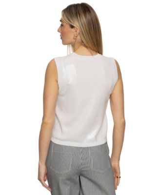 Women's Sequin Sleeveless Pull-On Sweater