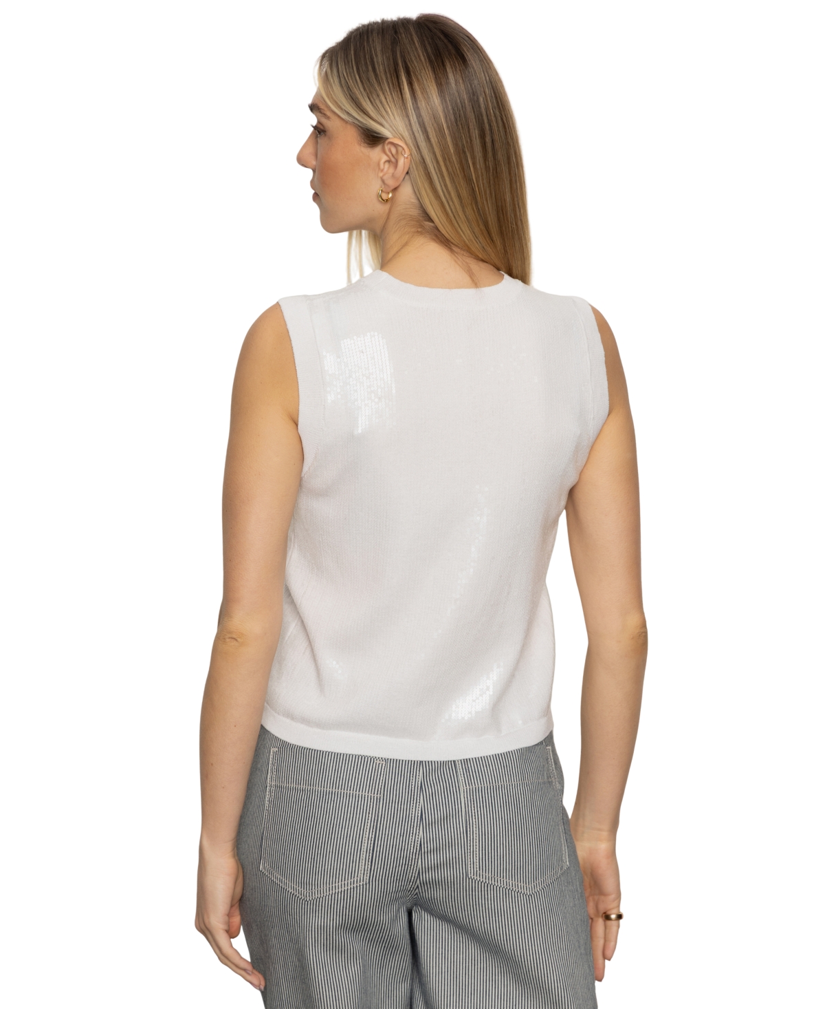 Sanctuary Women's Sequin Sleeveless Pull-on Sweater