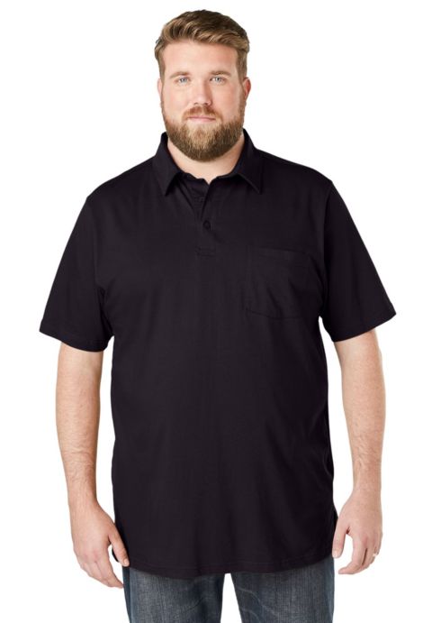 Мужская футболка KingSize Shrink-Less Lightweight Longer-Length V-neck, цвет: Чёрный