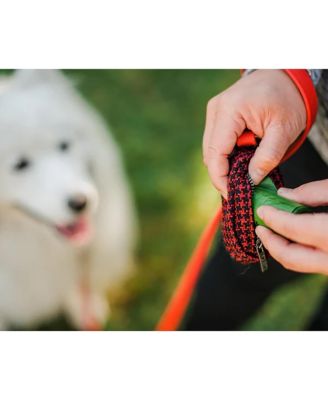 Proper Pup Poop Bag Dispenser: Houndstooth - Red/Black