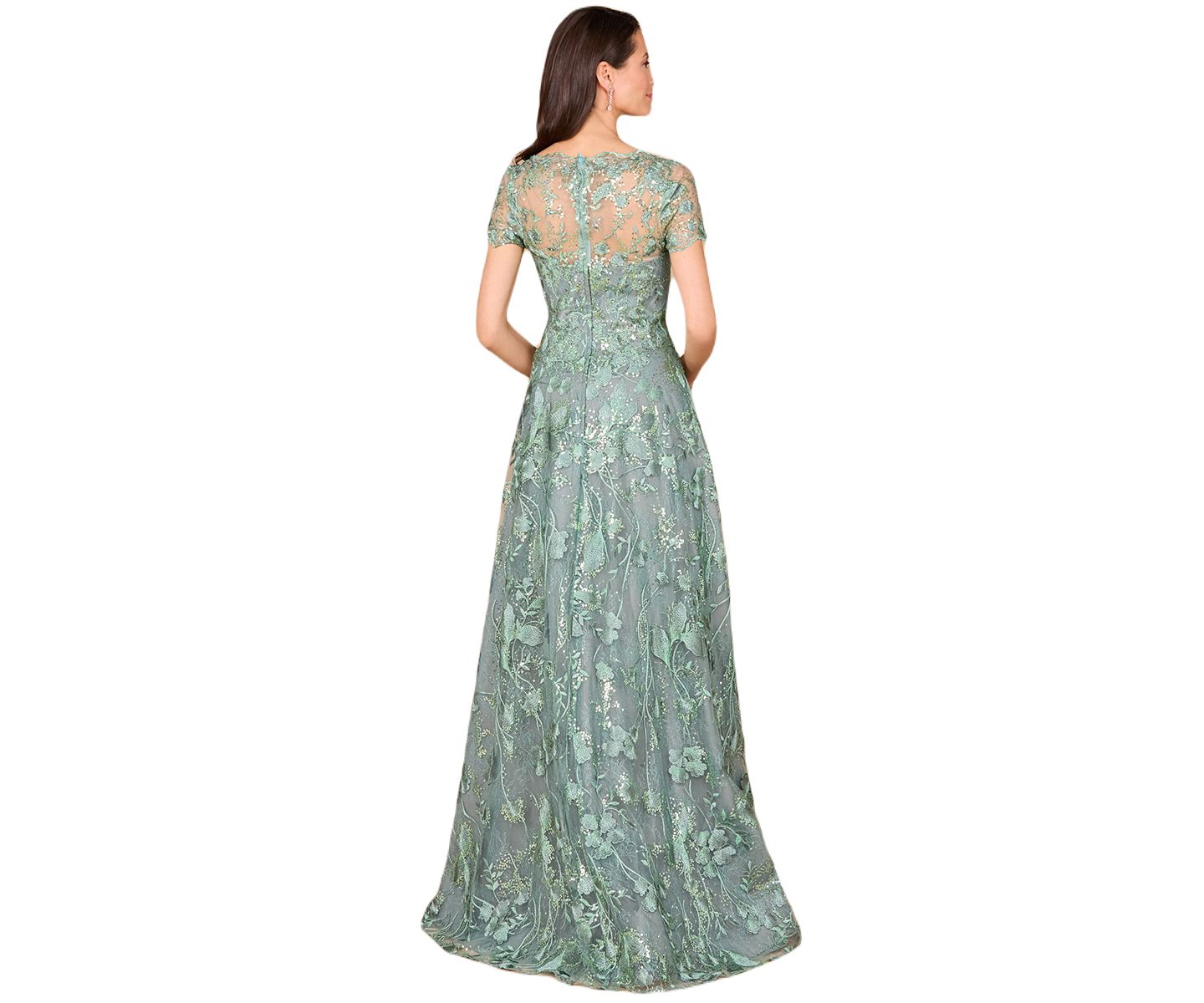 Женские платья Lara Tonal Lace Ballgown, цвет: Зелёный — фото 2