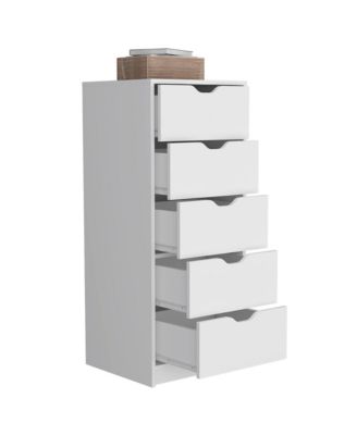 Space-Saving 5-Drawer Tall Dresser in Manufactured Wood