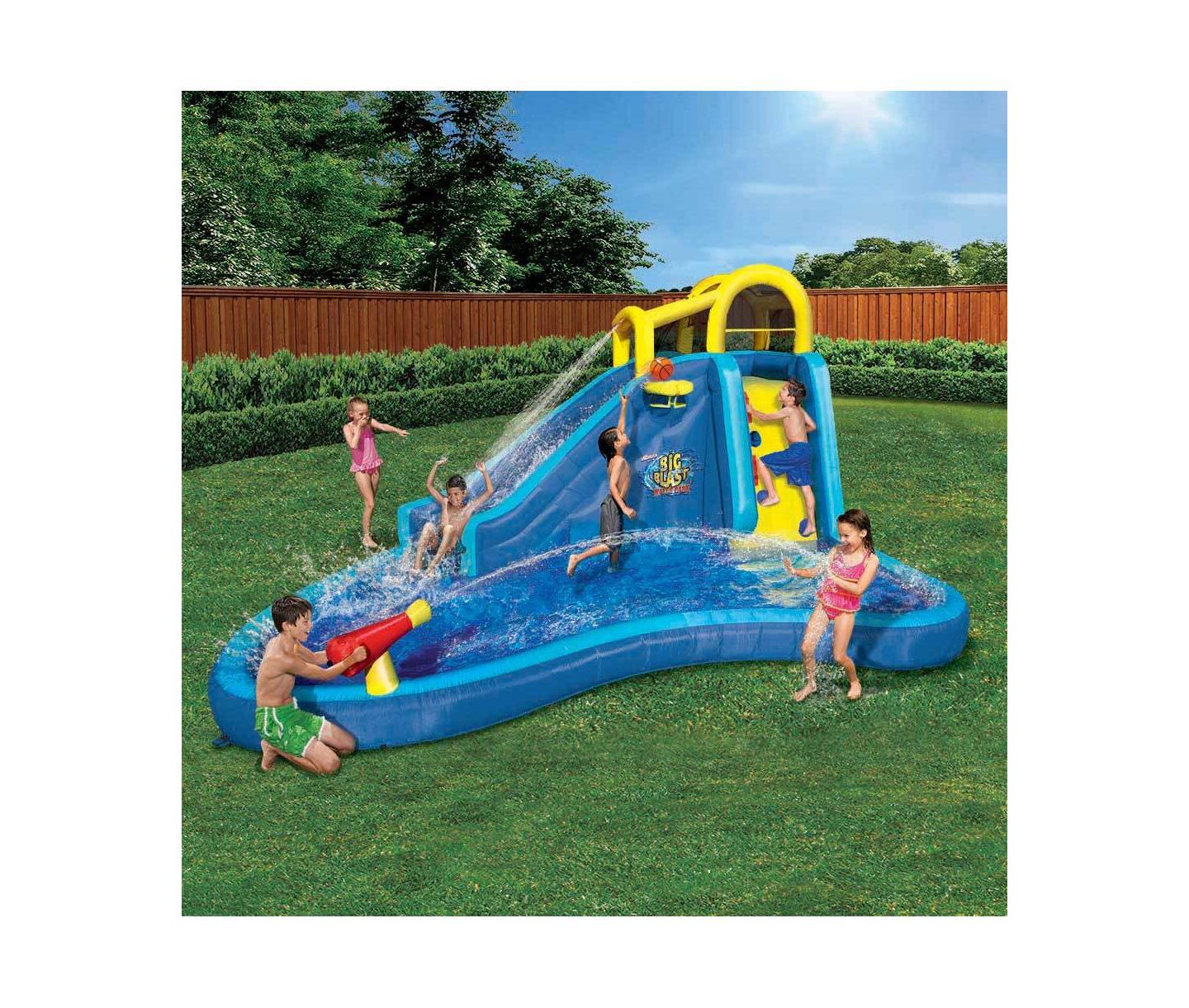 Детские игрушки Banzai Inflatable Big Blast Splash Slide Lagoon Pool Outdoor Water Park (2 Pack) — фото 3