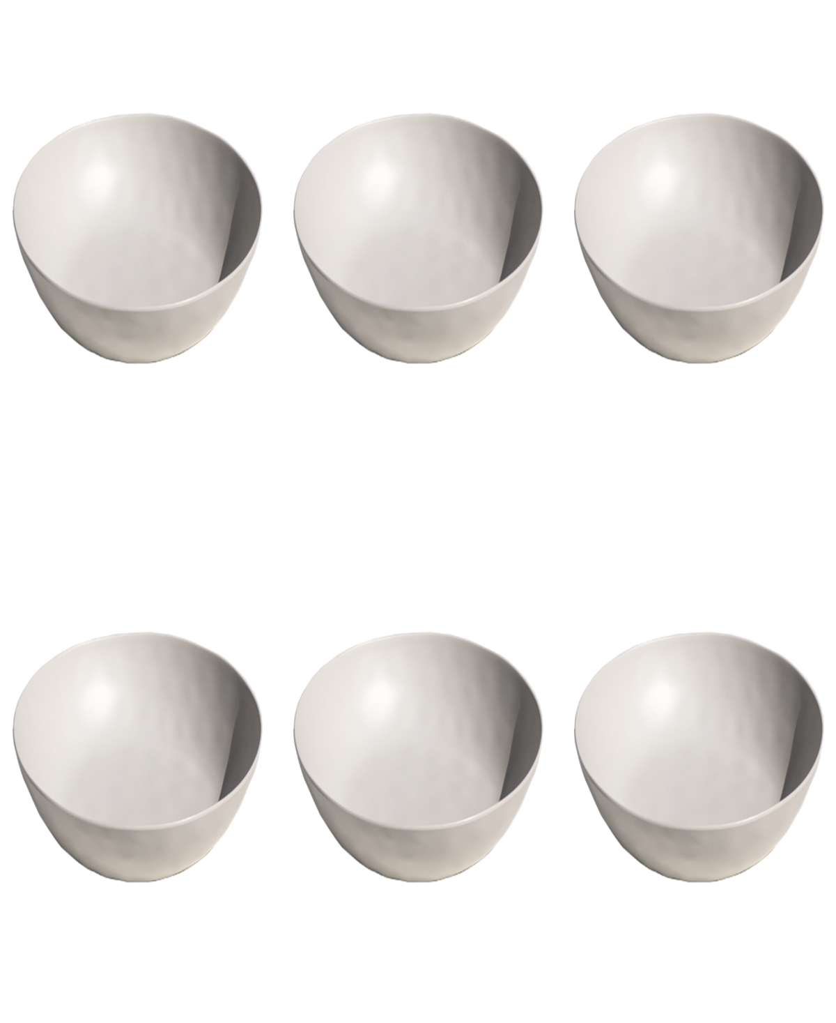 Melamine 6-Pc. Low Bowls, Service For 6 - Cream