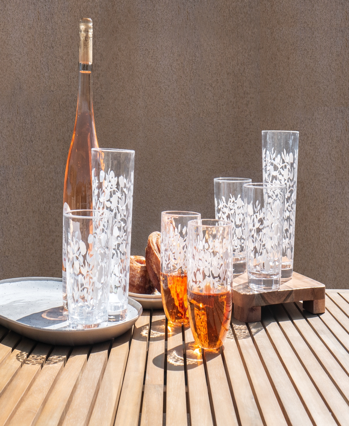 Tarhong Stax Optic Twist Jumbo Glasses, Set Of 6 In Clear