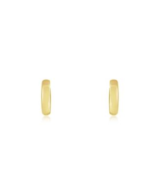 Gold Huggie Hoop Earrings 14K Gold 18 x 3.4 millimeters