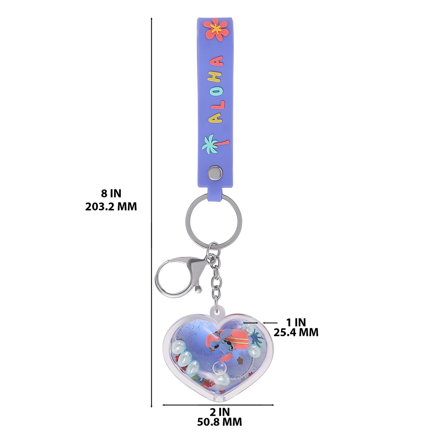 Брелок Disney Stitch Liquid Keychain - Official Heart Bag (Blue / One Size) — фото 5