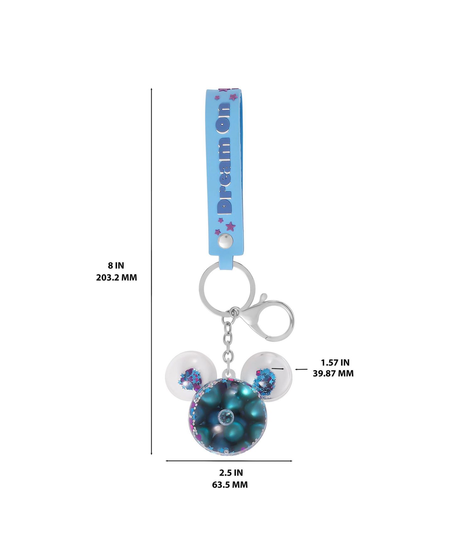 Брелок Disney Mickey Mouse Shaped Blue Liquid Keychain — фото 9