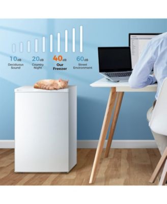 3.0 Cu Ft Upright Mini Freezer — Adjustable Thermostat, Removable Shelves, Reversible Door — Ideal for Bedrooms, Homes, Dorms, Apartments