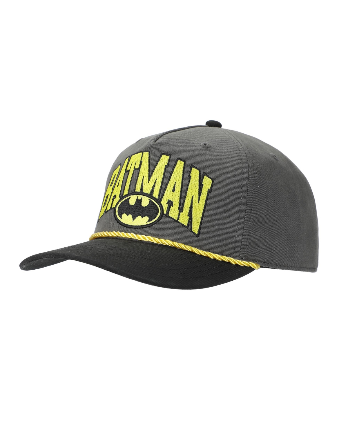 Men's Batman Embroidered Logo Adult Black Retro Grandpa Snapback Hat - Batman logo grey