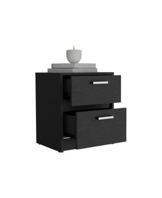 Modern 2-Drawer Nightstand for Bedroom Storage
