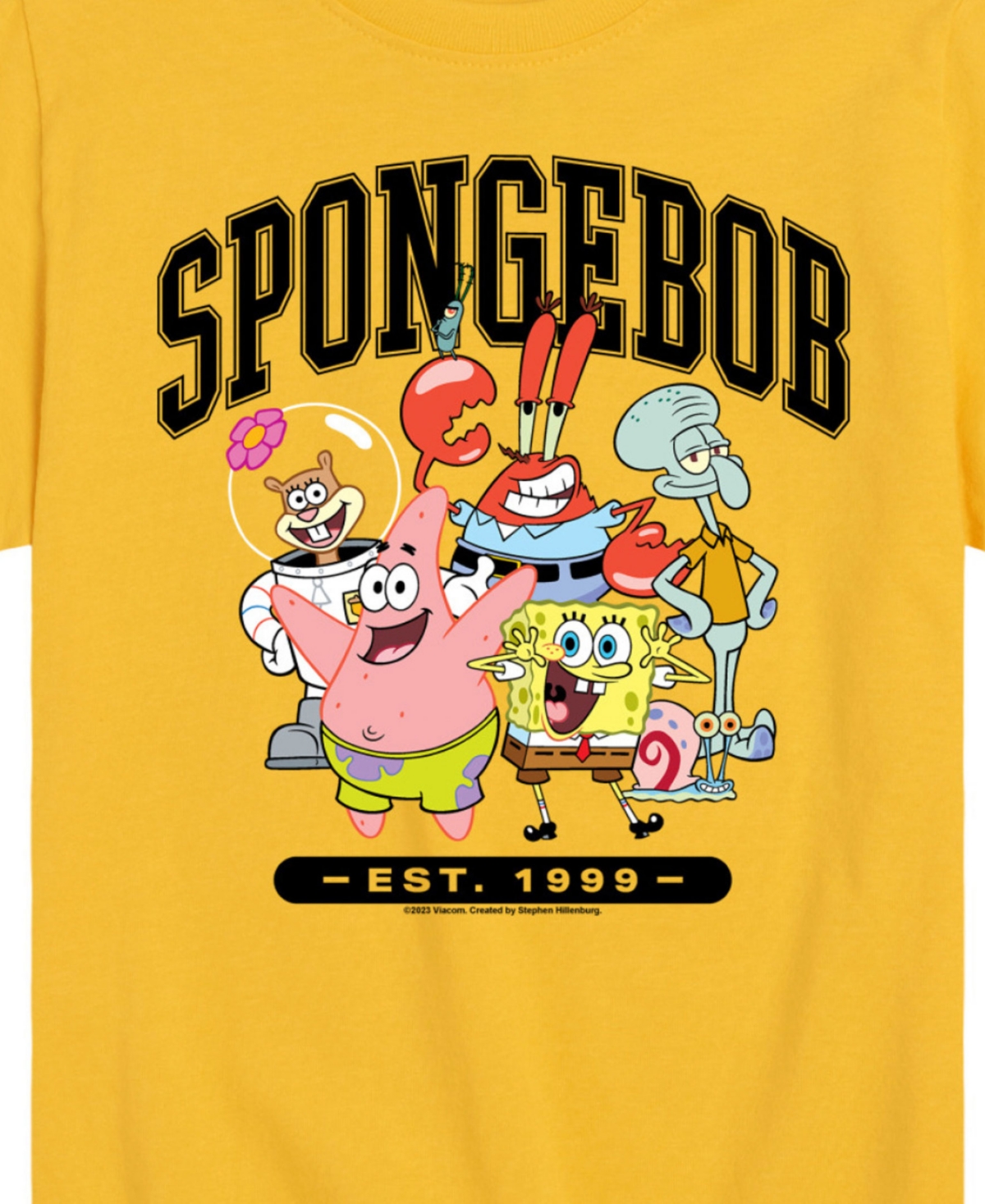 Hybrid Big Boys Spongebob Squarepants Graphic T-shirt In Yellow