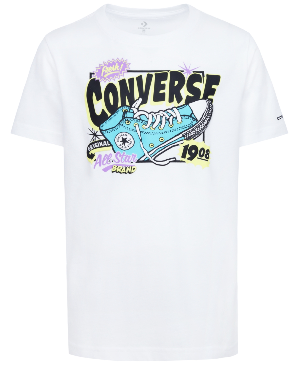 Converse Kids' Big Boys Fresh Sneaker T-shirt In White