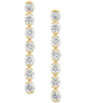 EFFY&reg; Lab Grown Diamond Linear Drop Earrings (3-3/8 ct. t.w.) in 14k Gold