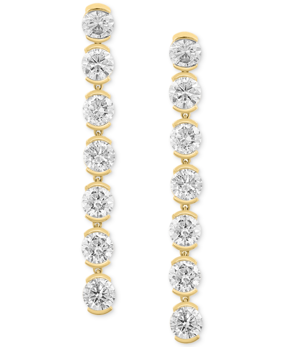 EFFY COLLECTION EFFY LAB GROWN DIAMOND LINEAR DROP EARRINGS (3-3/8 CT. T.W.) IN 14K GOLD 