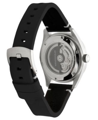 Men's Fleuss Automatic Black Leather Strap Watch, 43mm