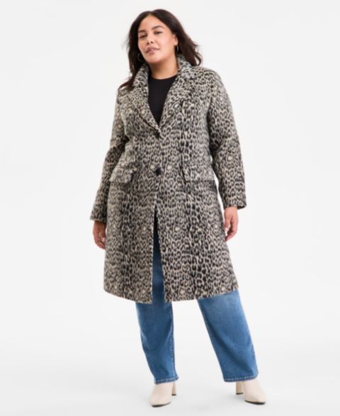 Женские куртки BCBGMAXAZRIA Plus Size Single-Breasted Coat