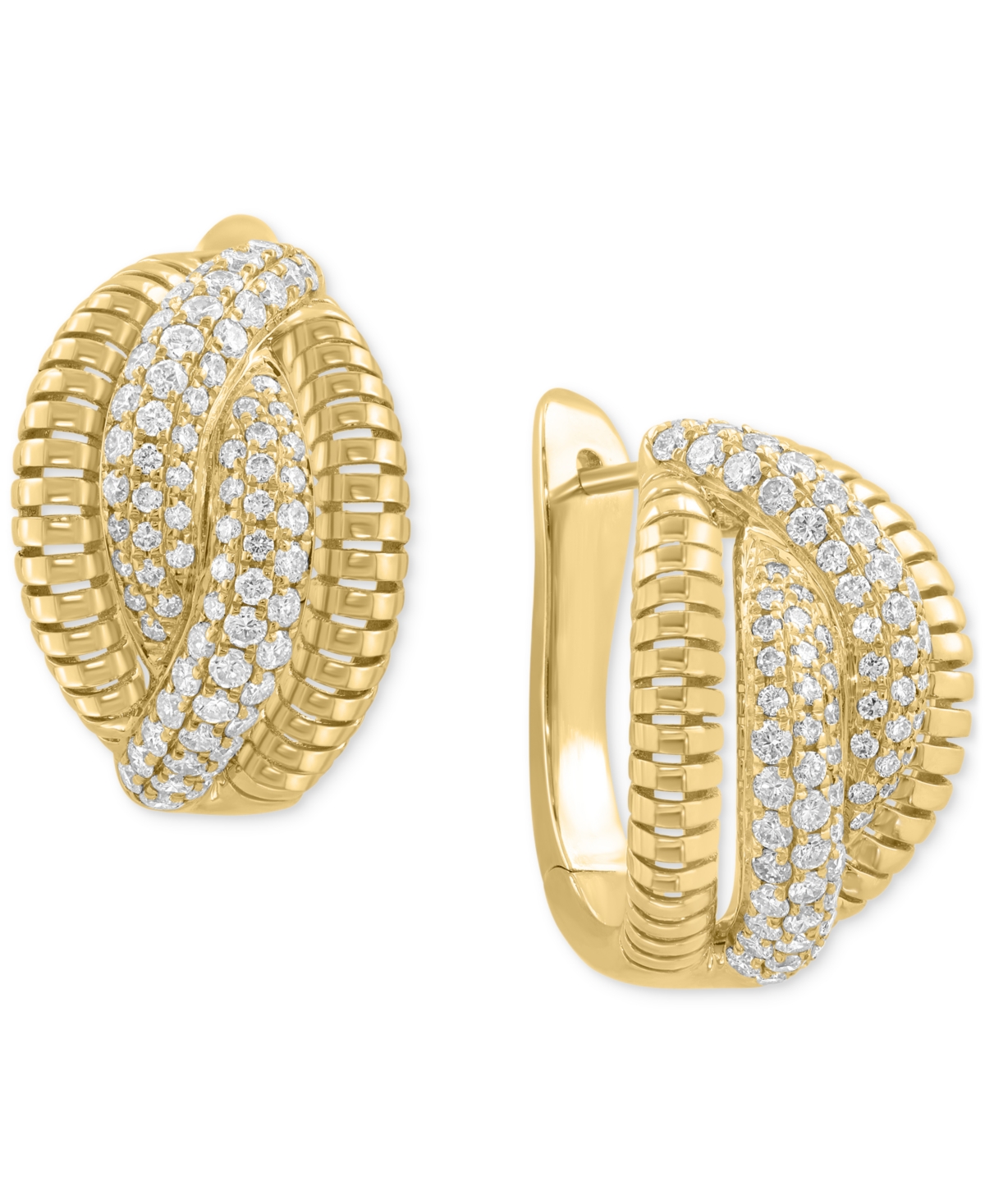 Effy Collection Effy Diamond Pave Abstract Statement Earrings (1-1/10 Ct. T.w.) In 14k Gold