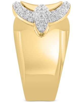 EFFY&reg; Diamond Buckle Motif Statement Ring (1/5 ct. t.w.) in 14k Gold