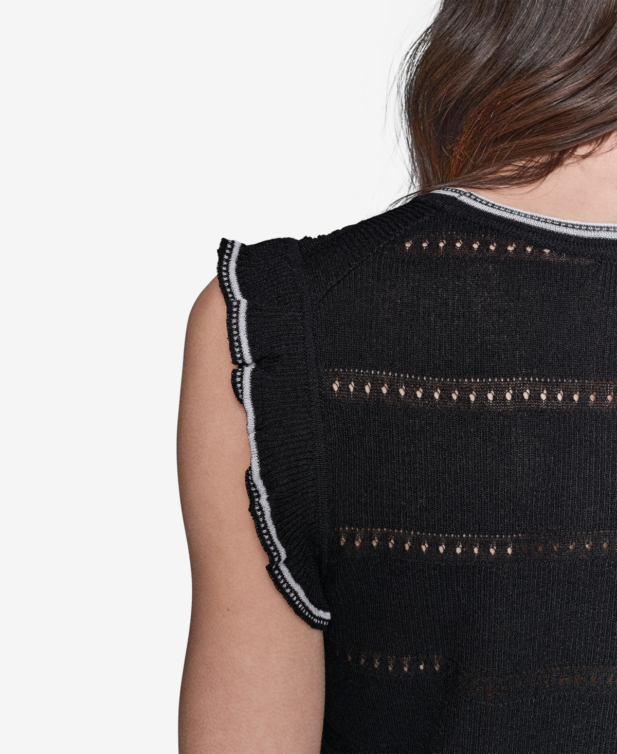 Shop Karl Lagerfeld Women's Pointelle Knit Sleeveless Top