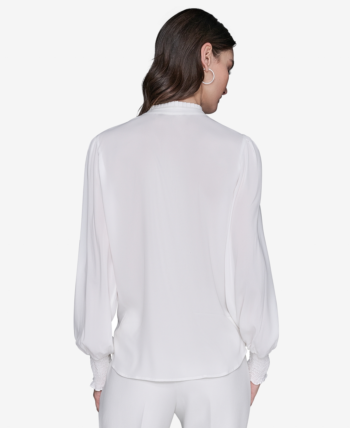 Karl Lagerfeld Women's Blouson-sleeve Button-front Blouse