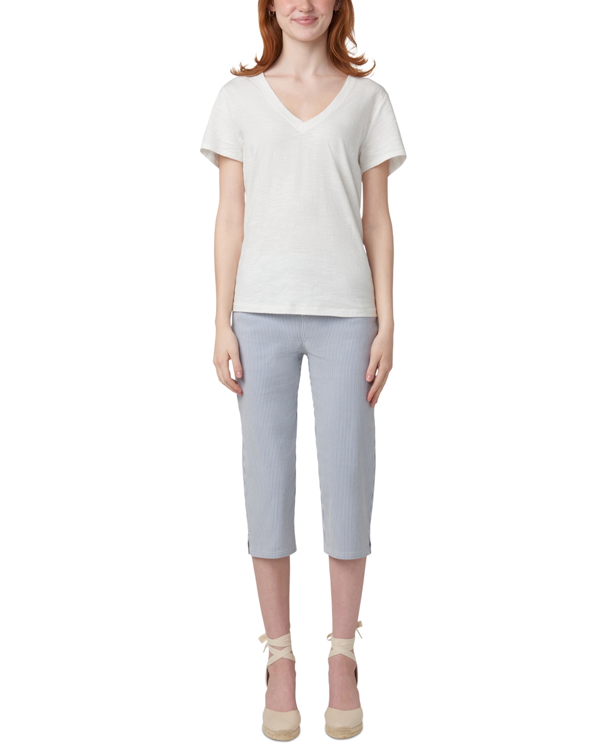 Hue Women's Spring Stripe Pedal Pusher Pants In Blue