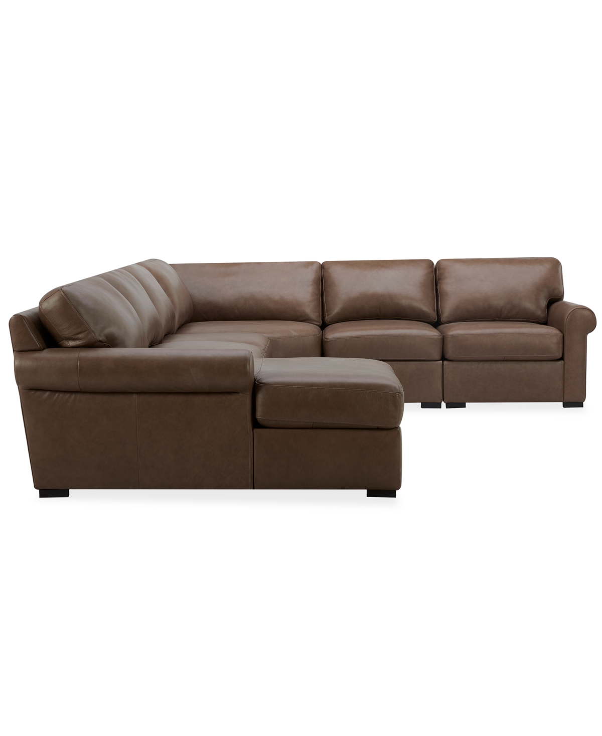 Macy's Radley Roll Arm 152" 5-pc. Leather Wedge Corner Chaise Sectional, Exclusively At