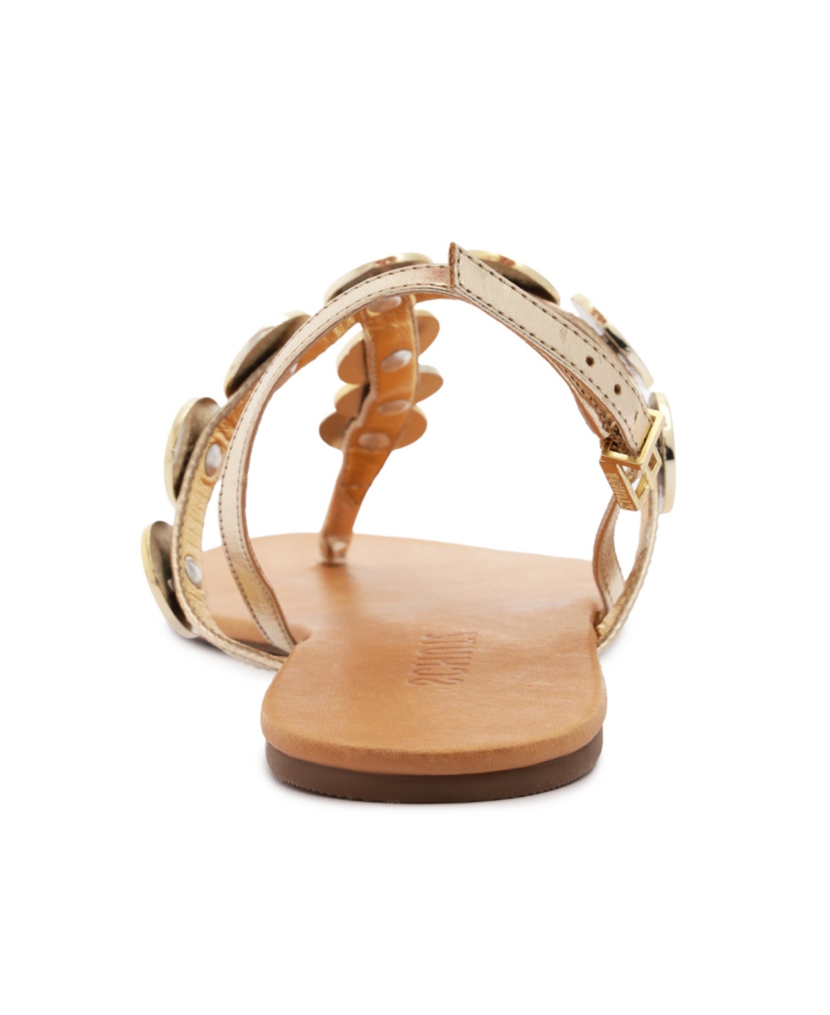 Shop Schutz Women's Acacia T Round Toe Flat Sandals In Gold