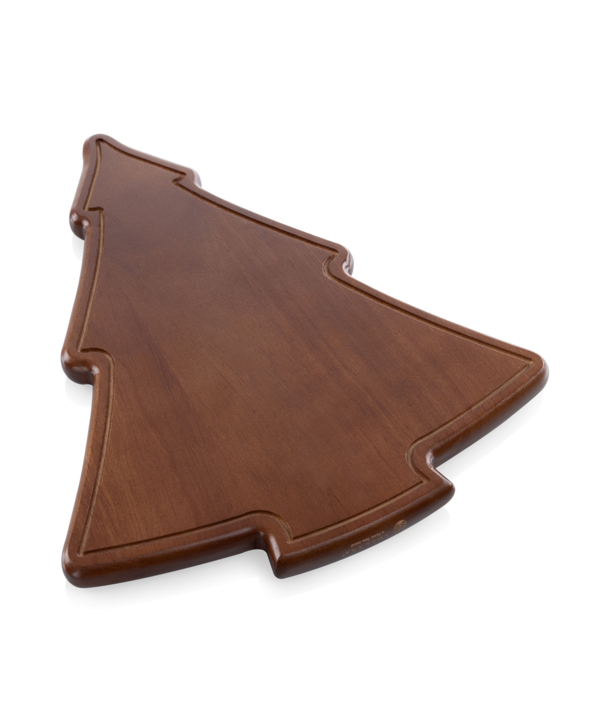 Toscana Christmas Tree Sectioned Serving Tray In Stained Parawood