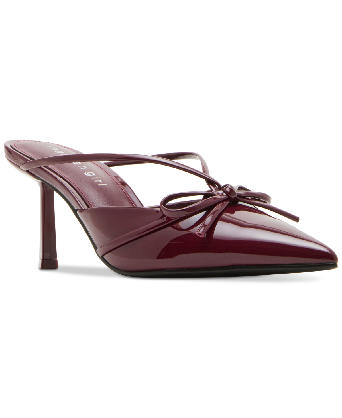 Madden Girl Bellsss Pointed-toe Bow Dress Mules In Burgundy