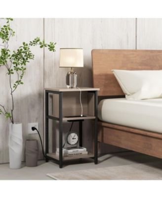 3-Tier End Table with USB Ports & Power Outlets-1 Piece