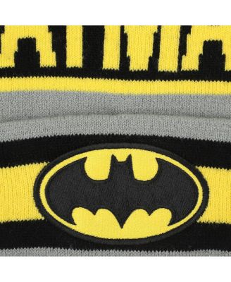 Men's Batman Logo Gray Cuff Beanie