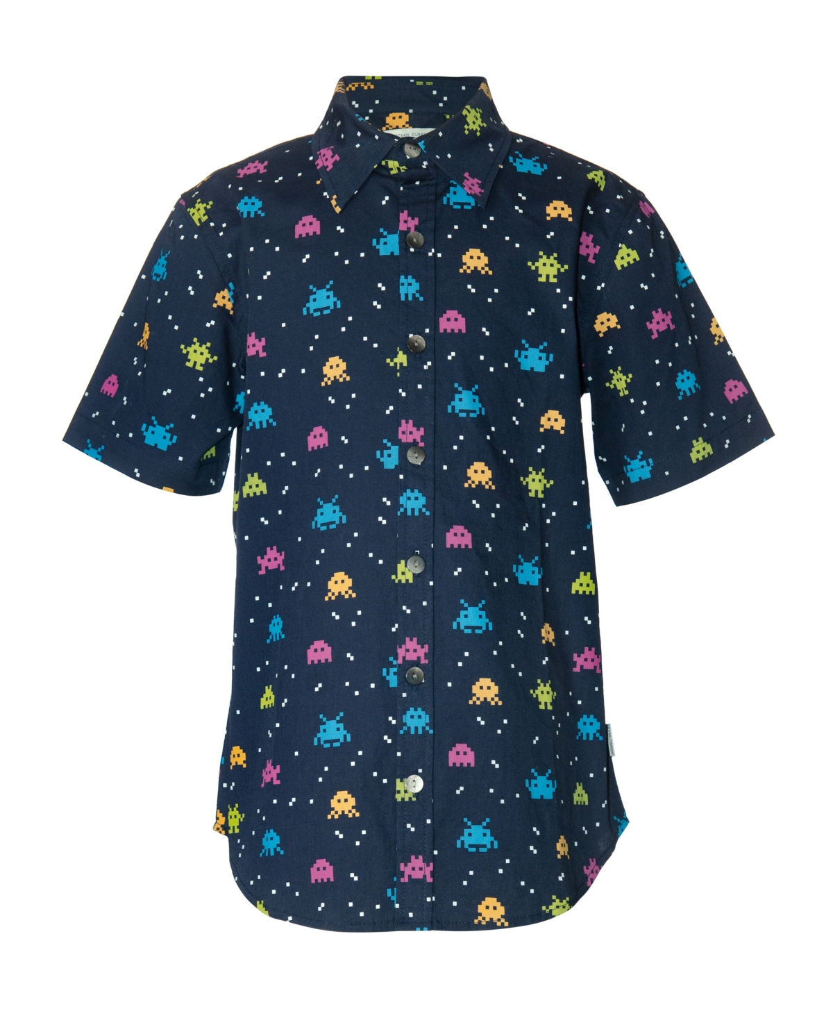 Univibe Big Boys Invaders Print Short Sleeve Woven Shirt