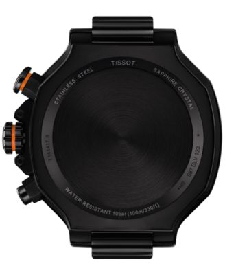 Men's Swiss Chronograph T-Race Orange Silicone Strap Watch 45mm