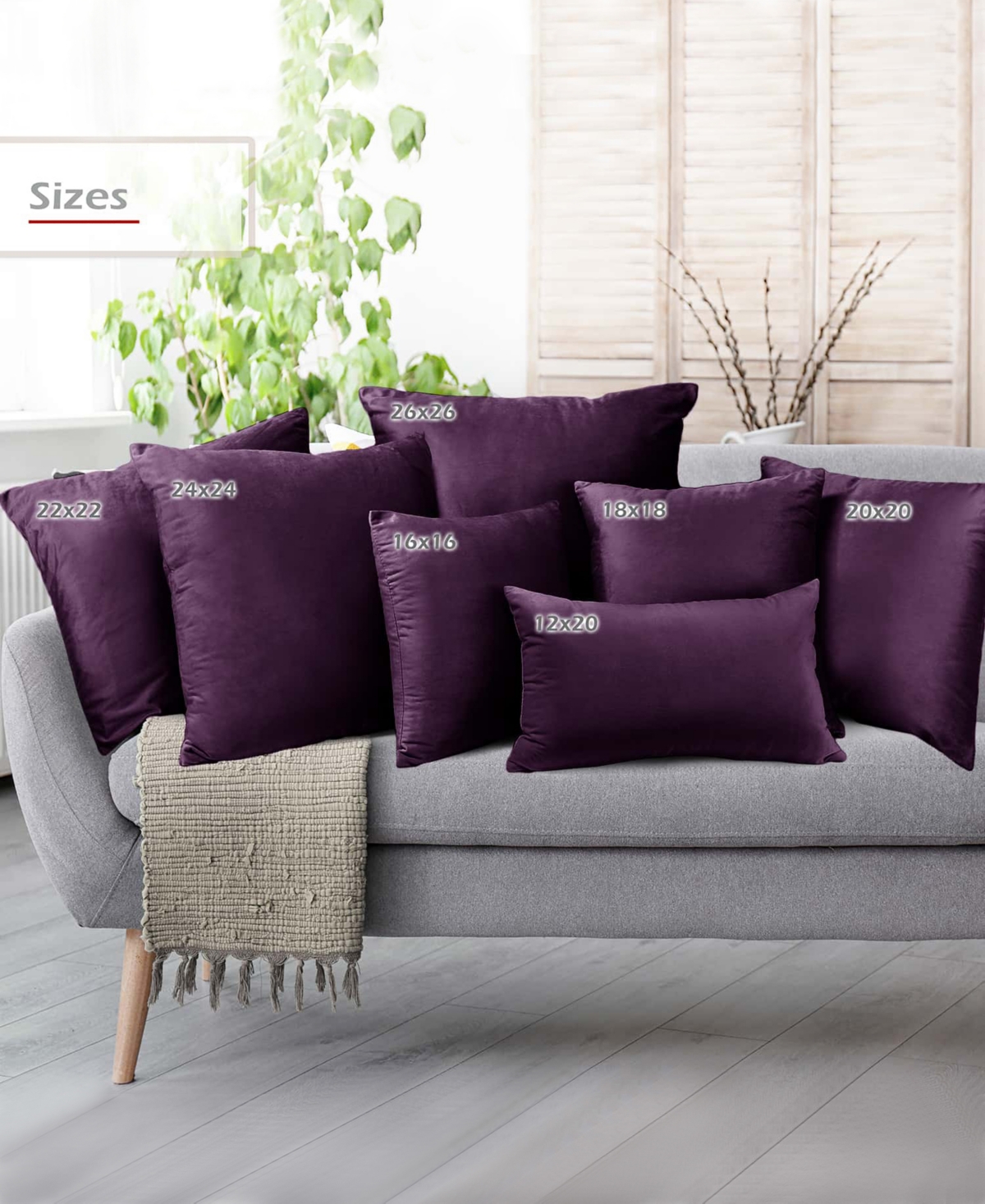 Nestl Elegant Velvet Removeable Cover 2-pack Decorative Pillows, 22" X 22"