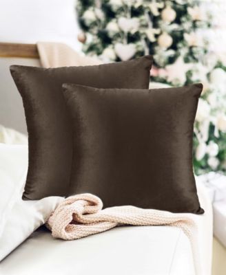 Elegant Velvet Removeable Cover 2-Pack Decorative Pillows, 24" x 24"