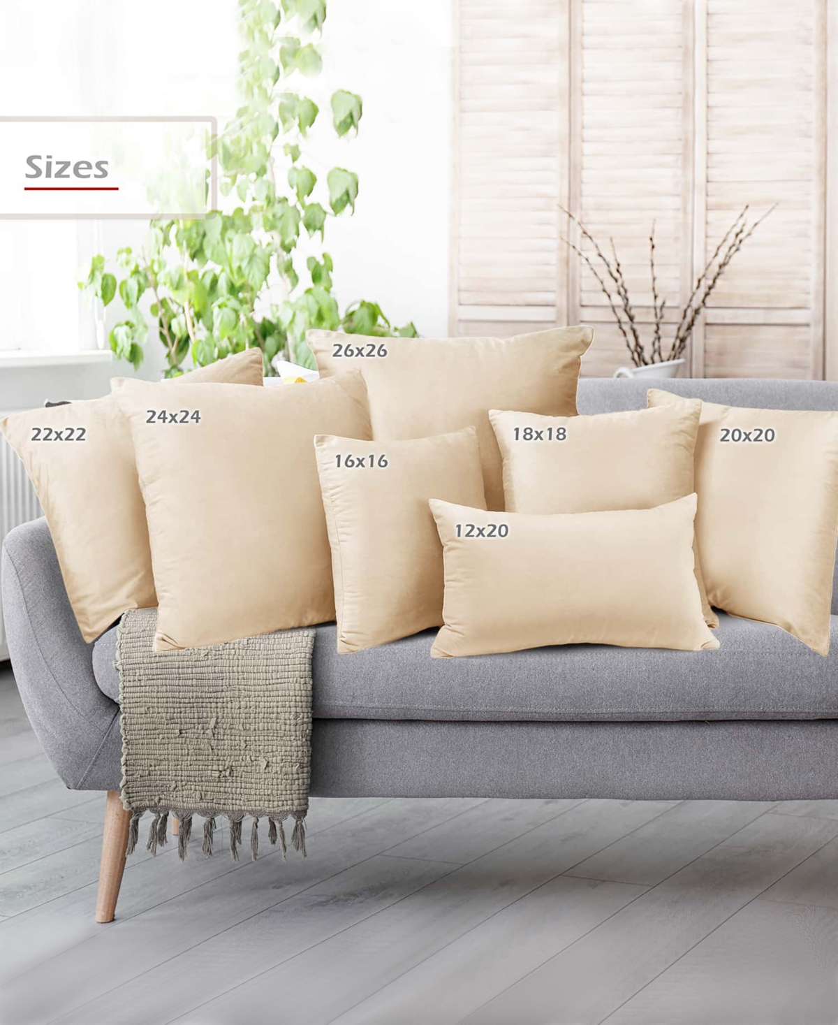 Nestl Elegant 2-pack Velvet Decorative Throw Pillows With Removeable Covers, 26" X 26" In Beige Cream
