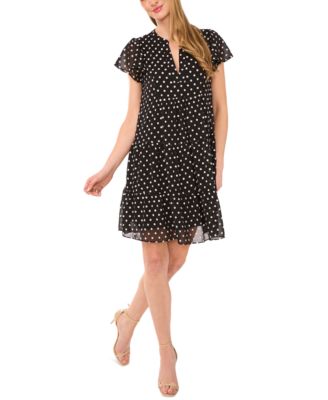 CeCe - Women's V-Neck Flutter Sleeve Mini Dress
