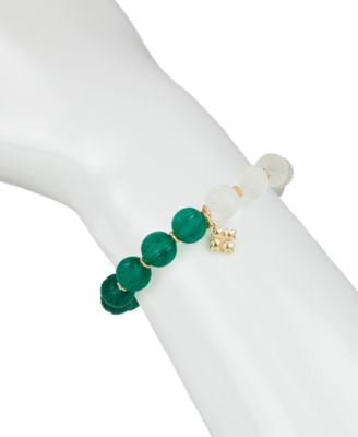 Gold-Tone Mixed Color Bead Stretch Bracelet 