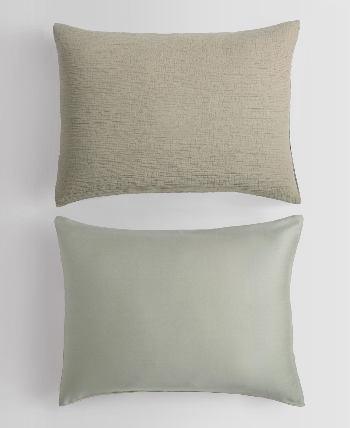 Calvin Klein Washed Percale Cotton Solid 3 Piece Duvet Cover Set, King In Absinthe Green