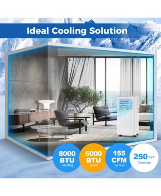 8000 BTU Portable Air Conditioner 3 in 1 AC Unit Fan & Dehumidifier for Rooms up to 250 Sq FT