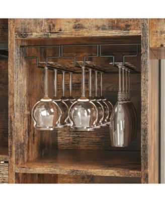 Rolling Kitchen Island Cart with Drop-Leaf and Wine Rack