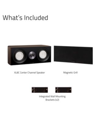 Reference High Performance 2-Way Center Channel Speaker for Home Theater Surround Sound System - Walnut (XL8CW)