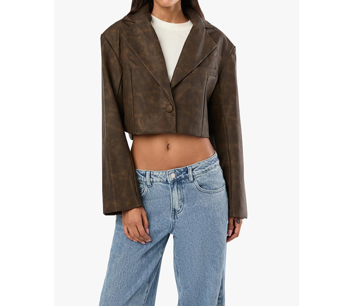 Women's Patina Cropped Blazer - Brown