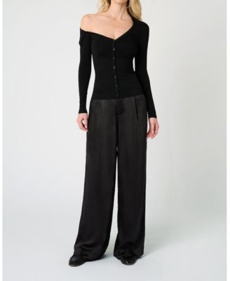 Women's Off The Shoulder Collared Shirt