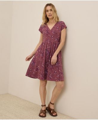 Women's Fit & Flare Crossover Dress Made With Organic Cotton