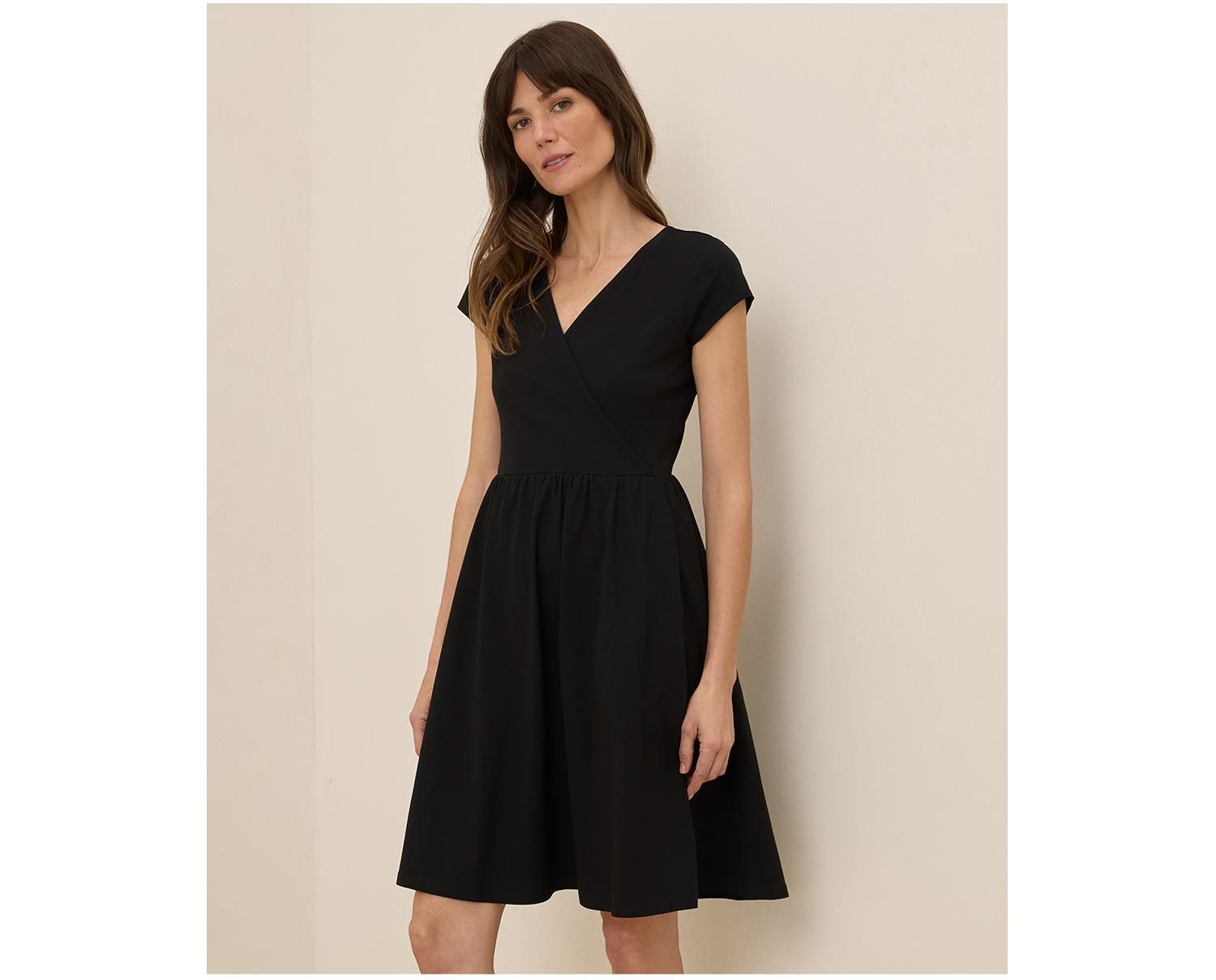 Women's Fit & Flare Crossover Dress Made With Organic Cotton