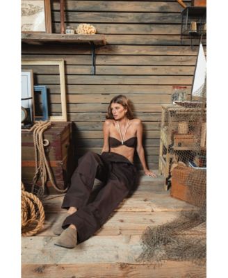 Women's Rope Tie Halter Bikini Top