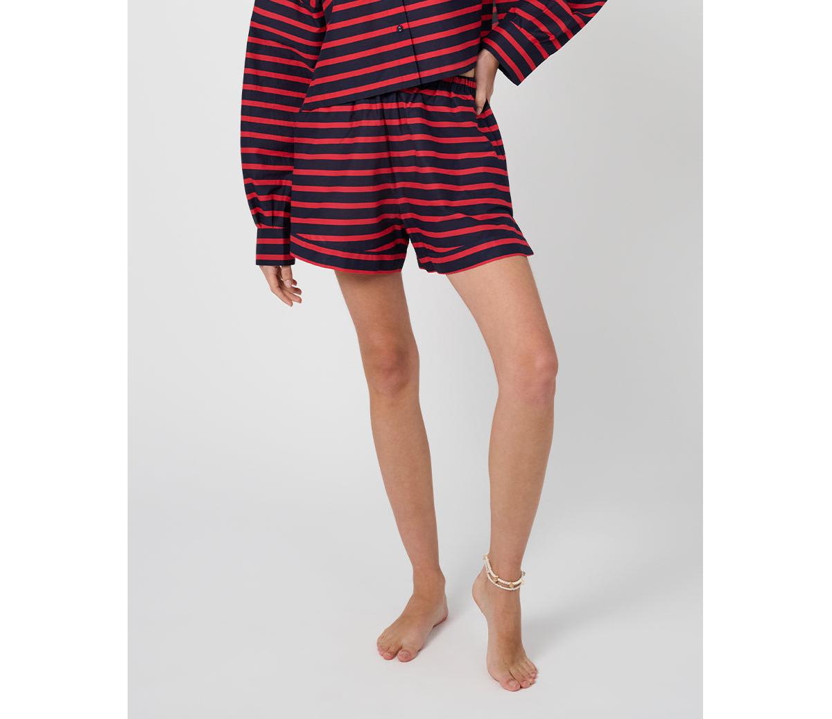 Women's Pull On Beach Short - Tr red/dk navy