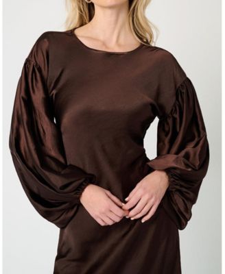 Women's Balloon Sleeve Maxi Dress